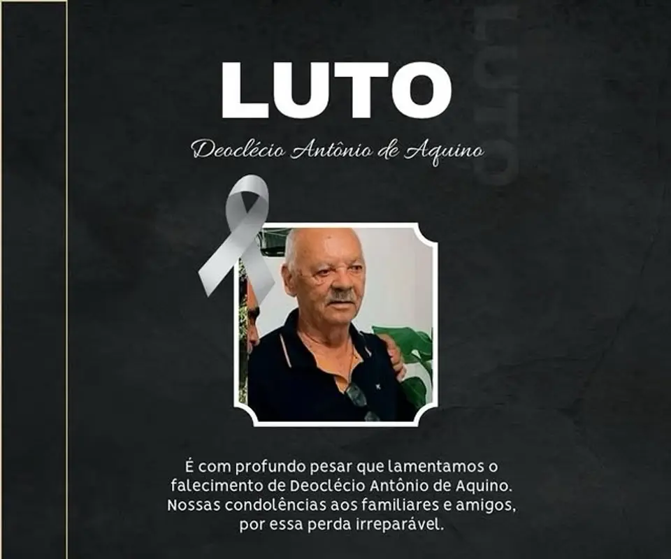 Câmara de Sumé lamenta falecimento de Deoclécio Antônio de Aquino