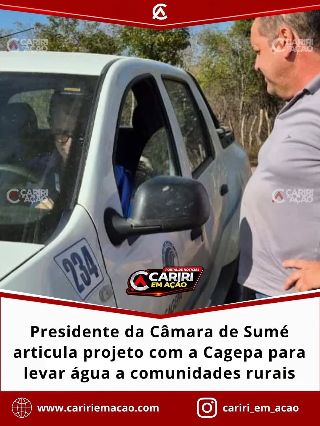 O presidente da Câmara Municipal de Sumé, vereador Jeffeson Menezes, acompanhou nesta s...