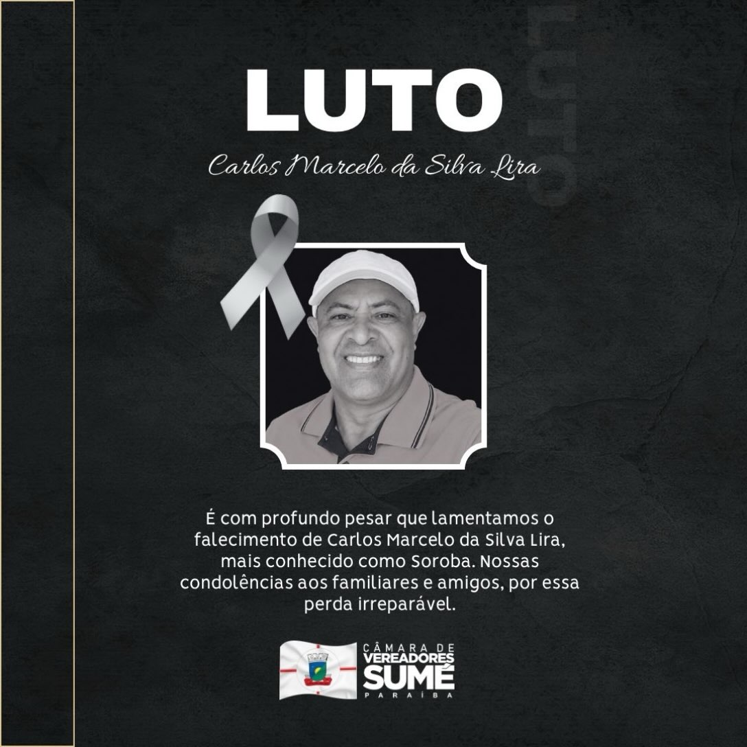 Nota de Pesar da Câmara de Vereadores de Sumé.